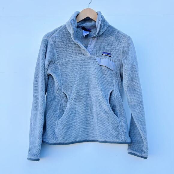 Patagonia Women’s Fleece Re-Tool SnapT Jacket Quarter Snap Pullover Grey Small - Picture 2 of 8